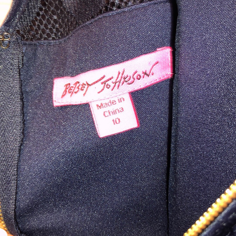 Betsey Johnson Navy Polka Dot Cocktail Dress - Picture 4 of 6